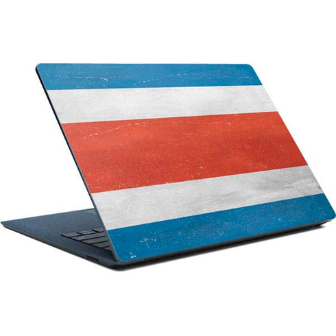 Costa Rican Flag Distressed Surface Laptop Skin